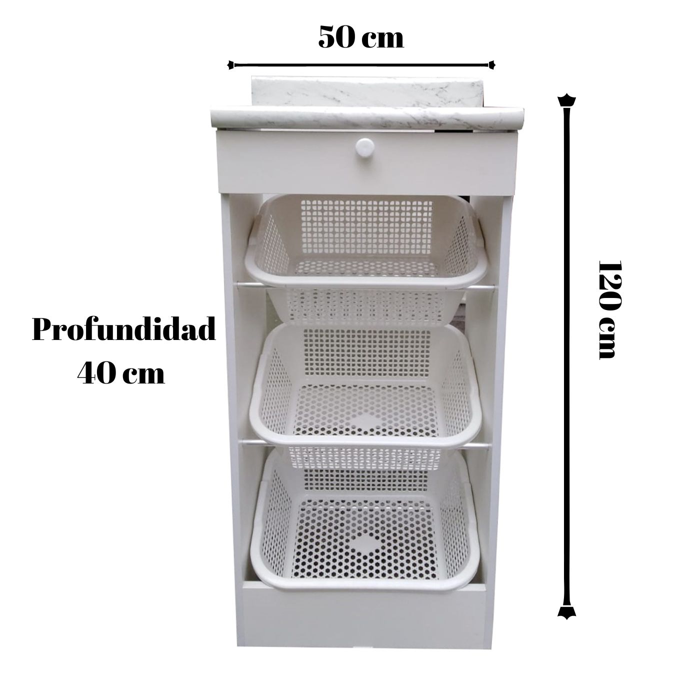 Majestuoso Muebles de Cocina 2 en 1 Repostero y Verdulero Línea Blanca - Imagen 9