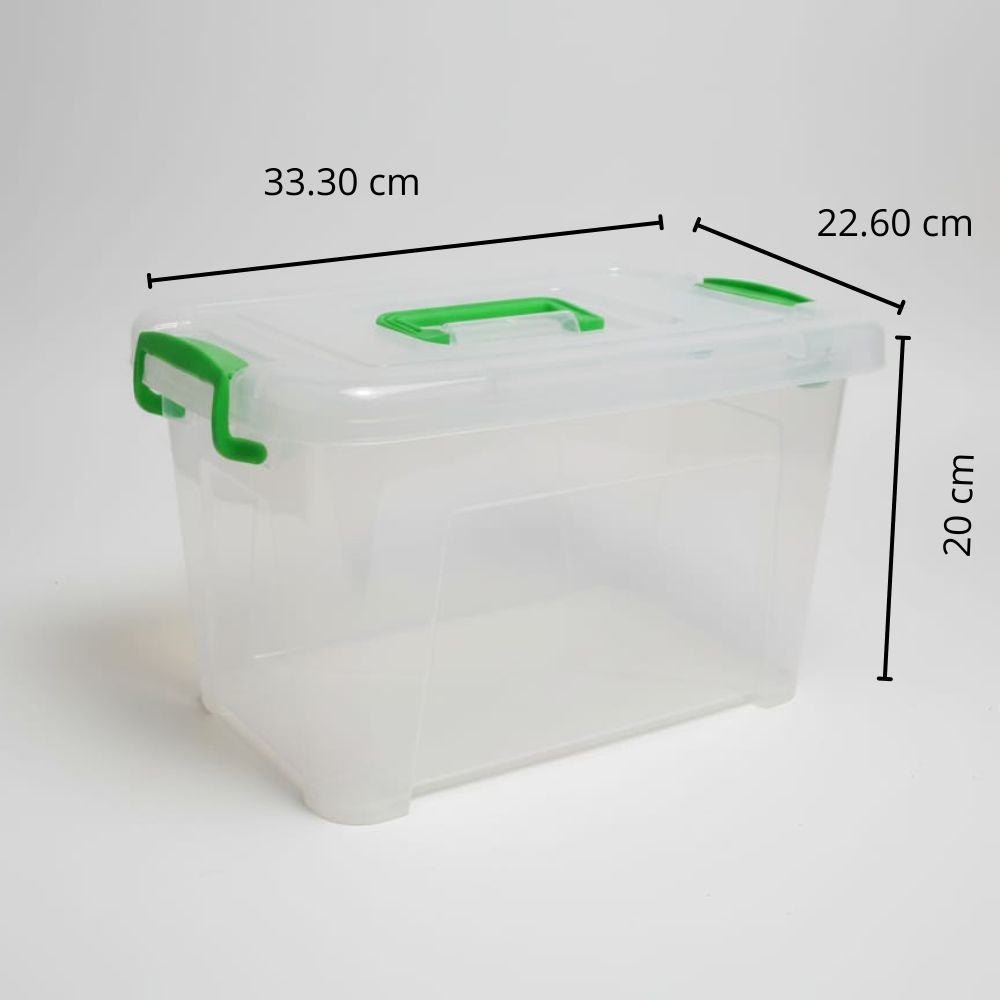 Fenomenal Cajita Organizadora Vany de Plástico Transparente con Tapa a Presión – Práctica y Resistente 33x20x22cm - Imagen 2