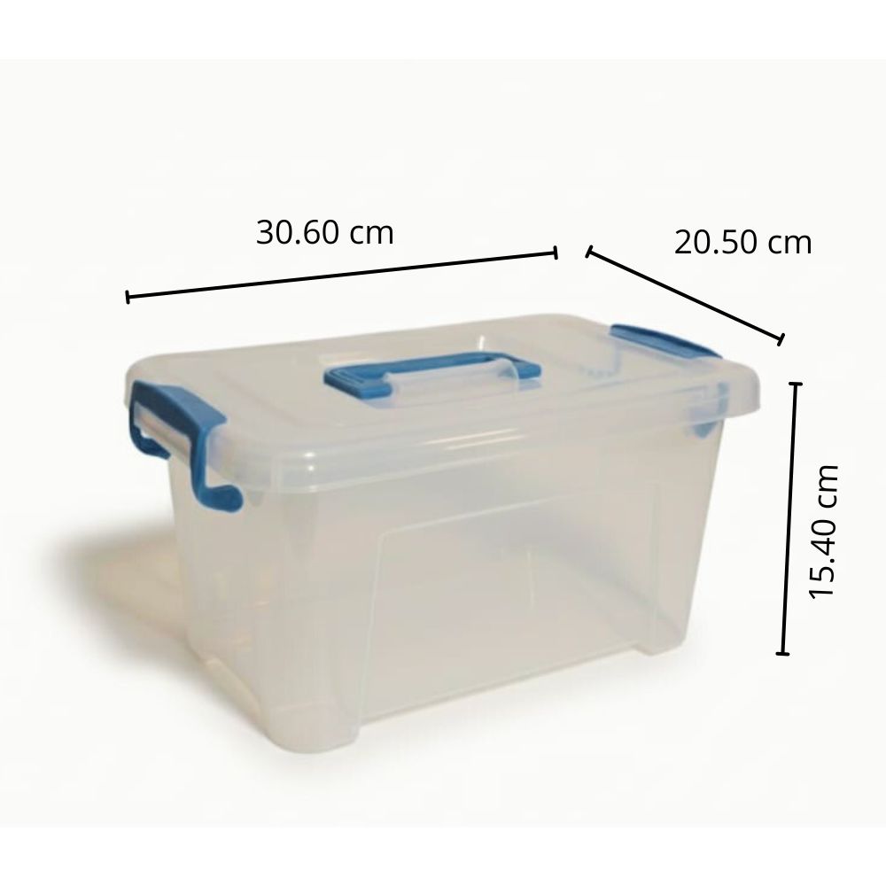 Fenomenal Cajita Organizadora Vany de Plástico Transparente con Tapa a Presión – Práctica y Resistente 30X21X15cm - Imagen 2