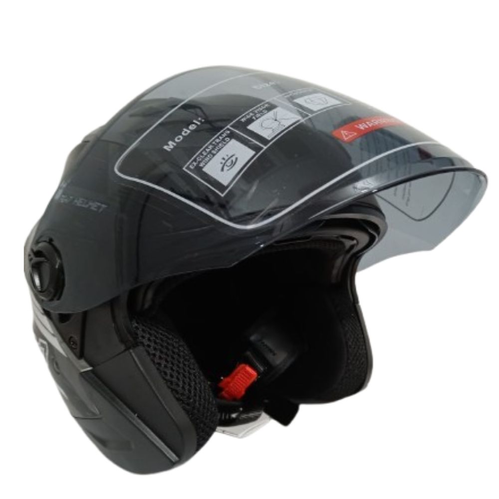 Casco de Moto Abierto Open Face Rea en Gris | Estilo y Seguridad / Talla L - Imagen 3