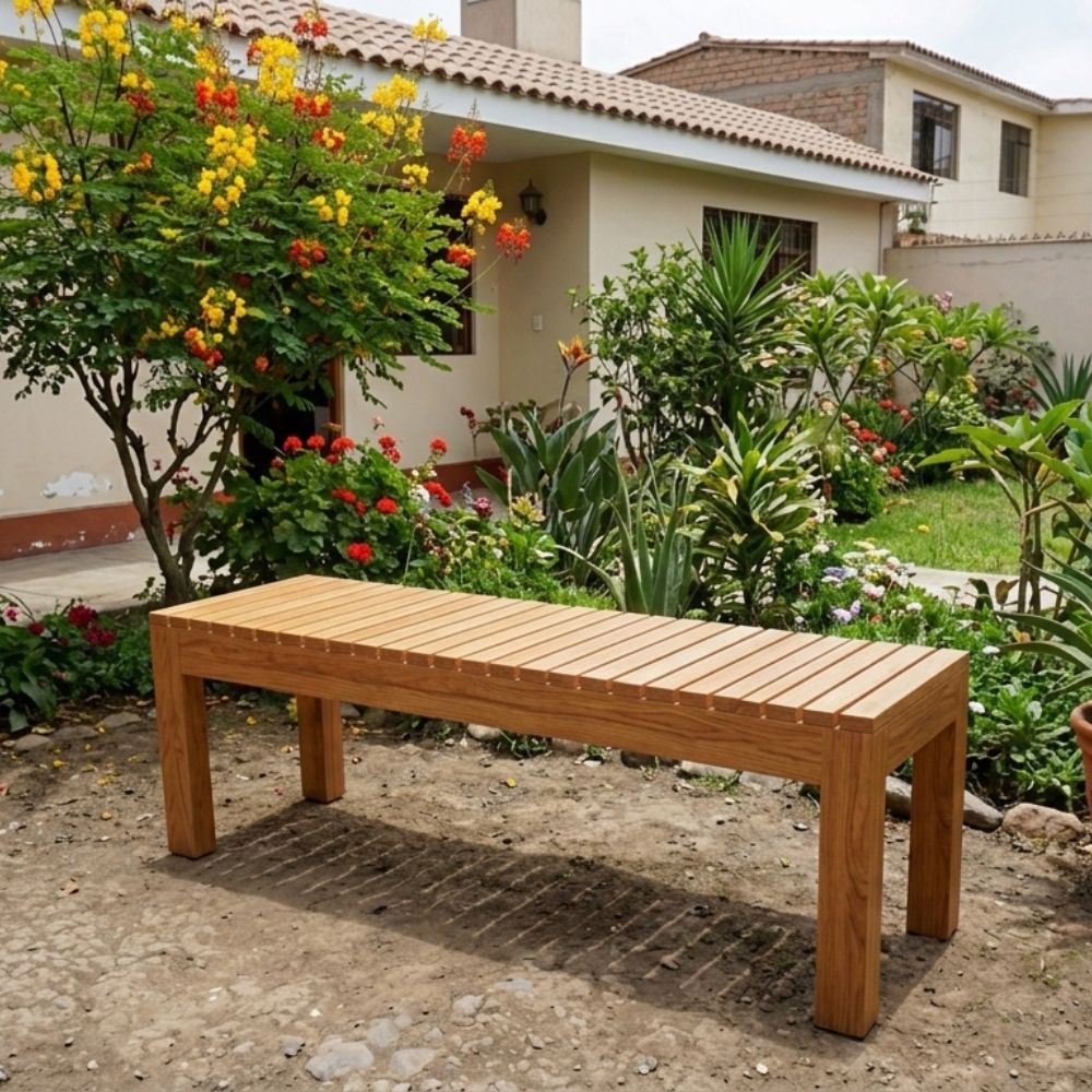 Banca de Madera Huaruro 100 cm – Conocido para Jardín y Terraza - Imagen 3