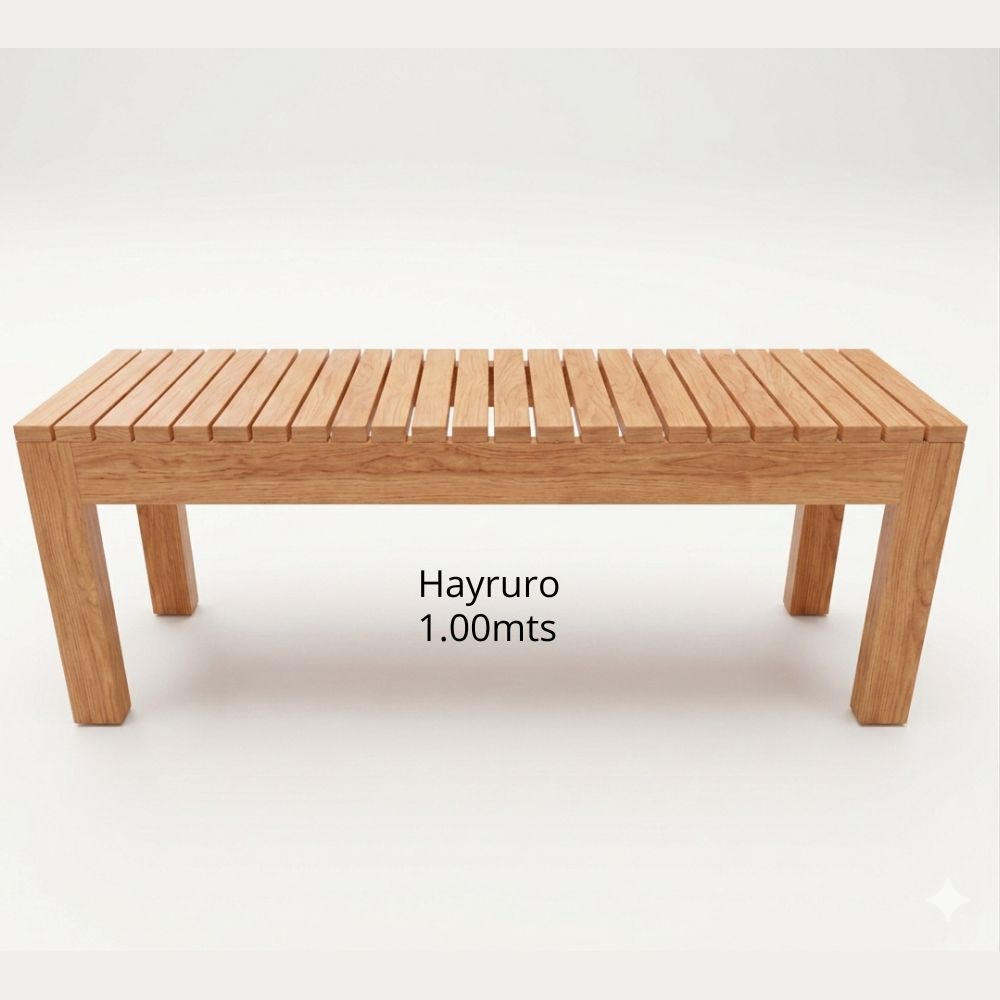 Banca de Madera Huaruro 100 cm – Conocido para Jardín y Terraza