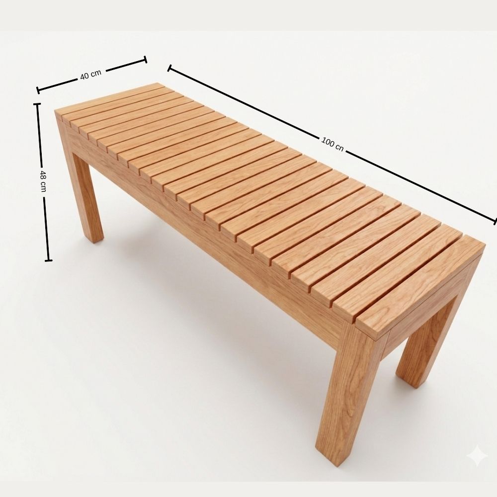 Banca de Madera Huaruro 100 cm – Conocido para Jardín y Terraza - Imagen 4