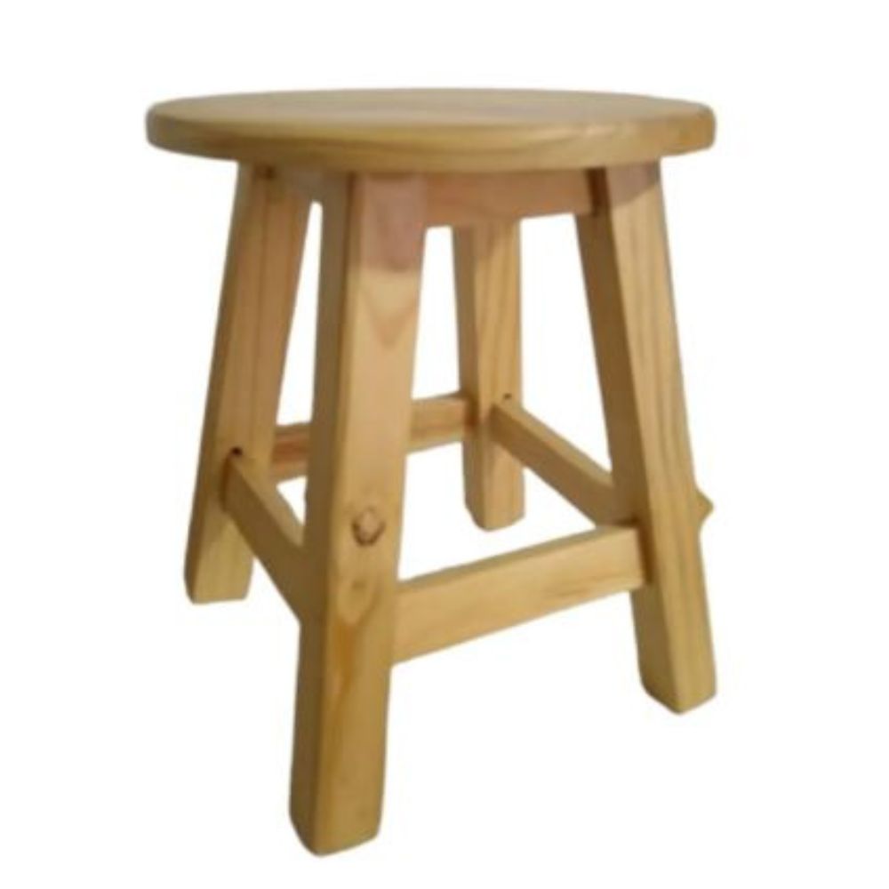 Banquito redondo de Alto 30cm en madera natural