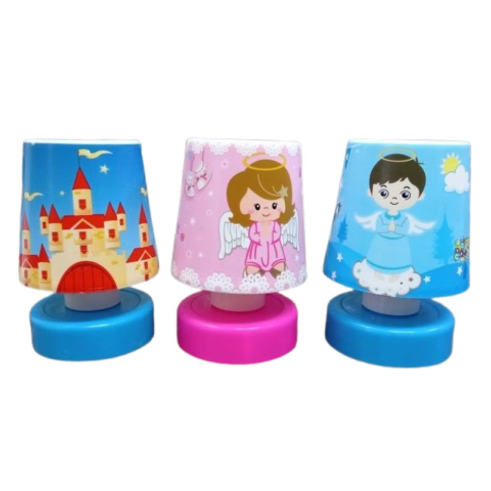 Mini lámpara baby ángeles Rosado y azul– Esencial luz Decorativa Infantil en Color Rosa 12x8 cm