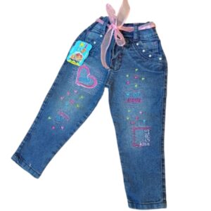 Jean para Niñas Lili Talla 1 – Stretch con Bolsillos y hermoso Bordados Decorativos