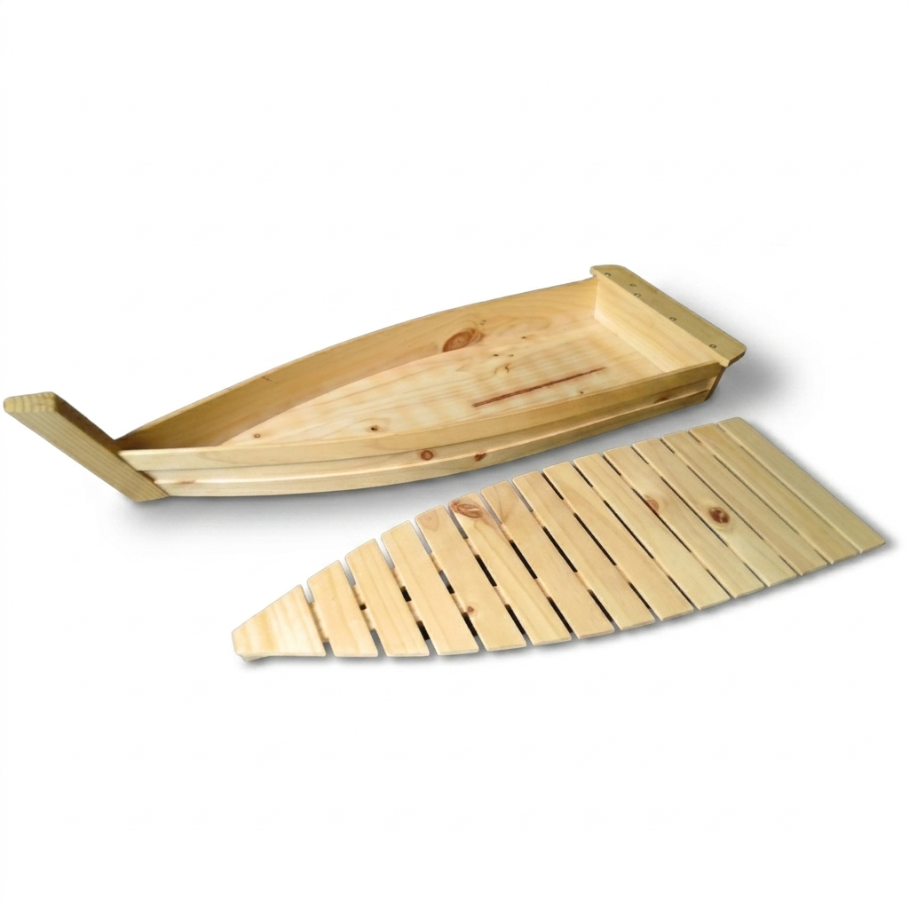 Badeja Barco para Sushi y Comida Marina en madera - Imagen 5