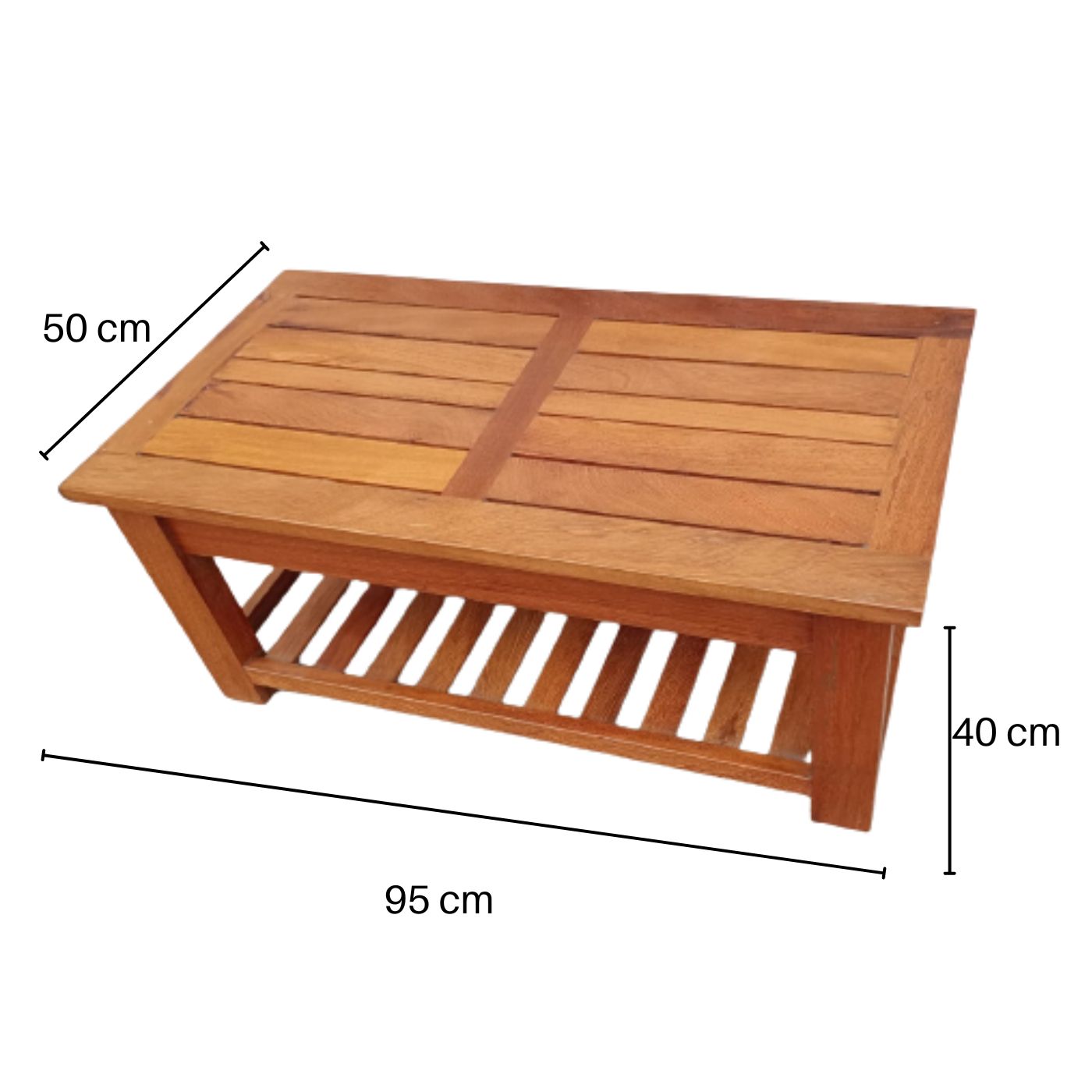 Mesa de Centro Paracas en Madera Tornillo 95 cm Estilo Rústico para Sala - Imagen 4