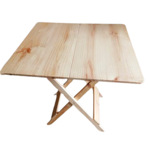 Mesa plegable en madera cuadrada natural 60x60cm