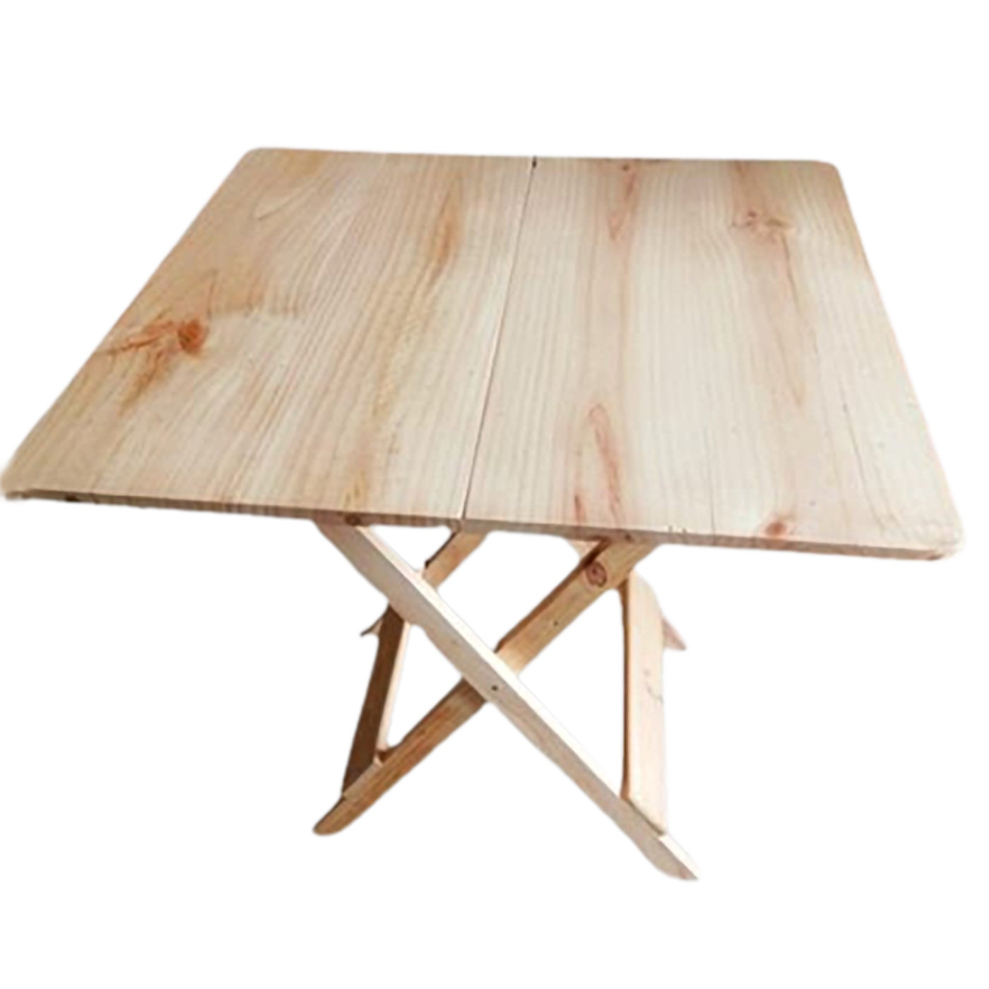 Mesa plegable en madera cuadrada natural 60x60cm