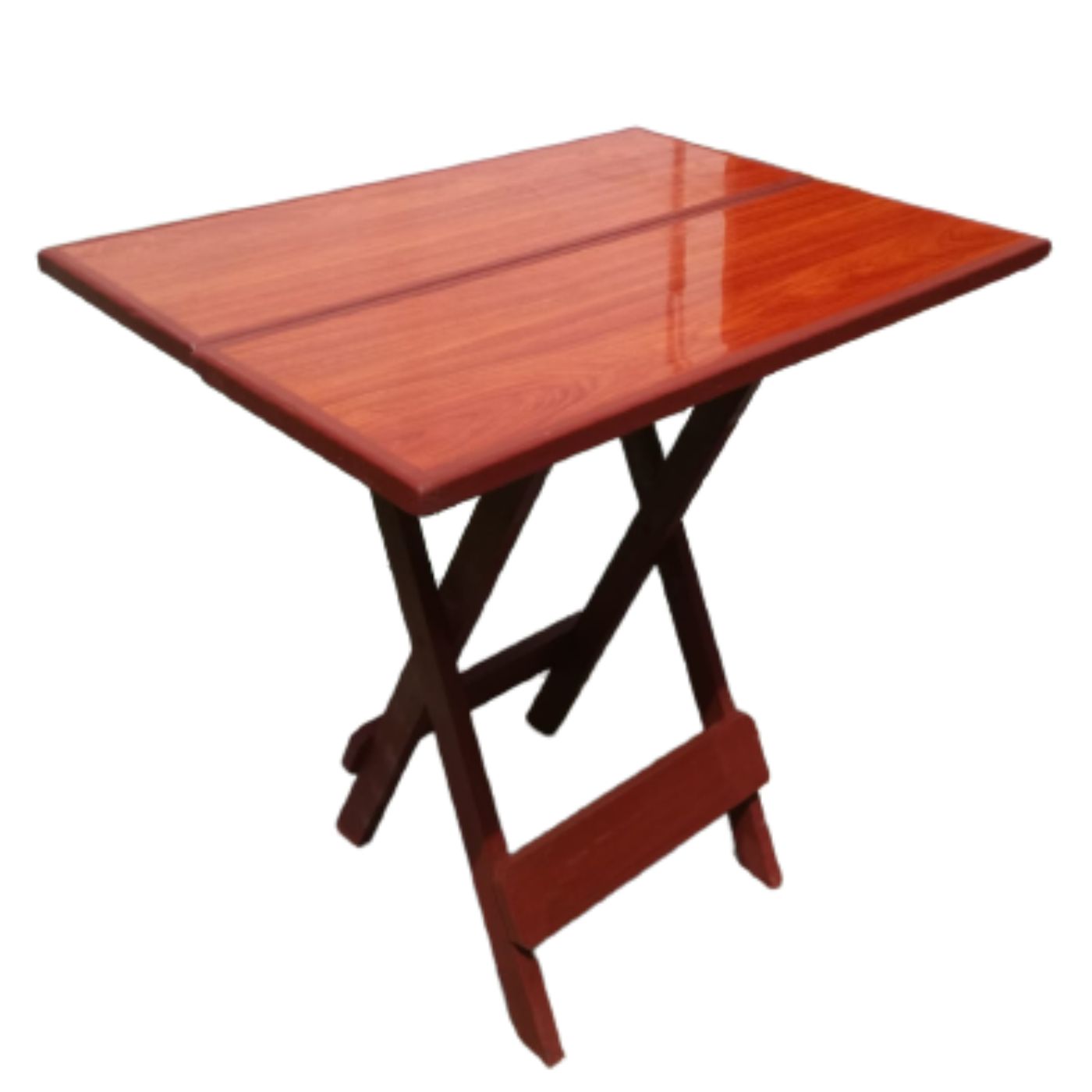Mesa comedor plegable parrillera en madera caoba