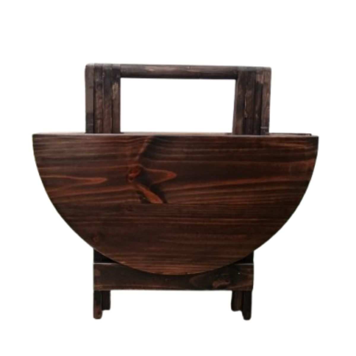 Mesa Plegable Redonda Álamo Rústica de Madera de Pino 100 cm – Color Marrón - Imagen 2