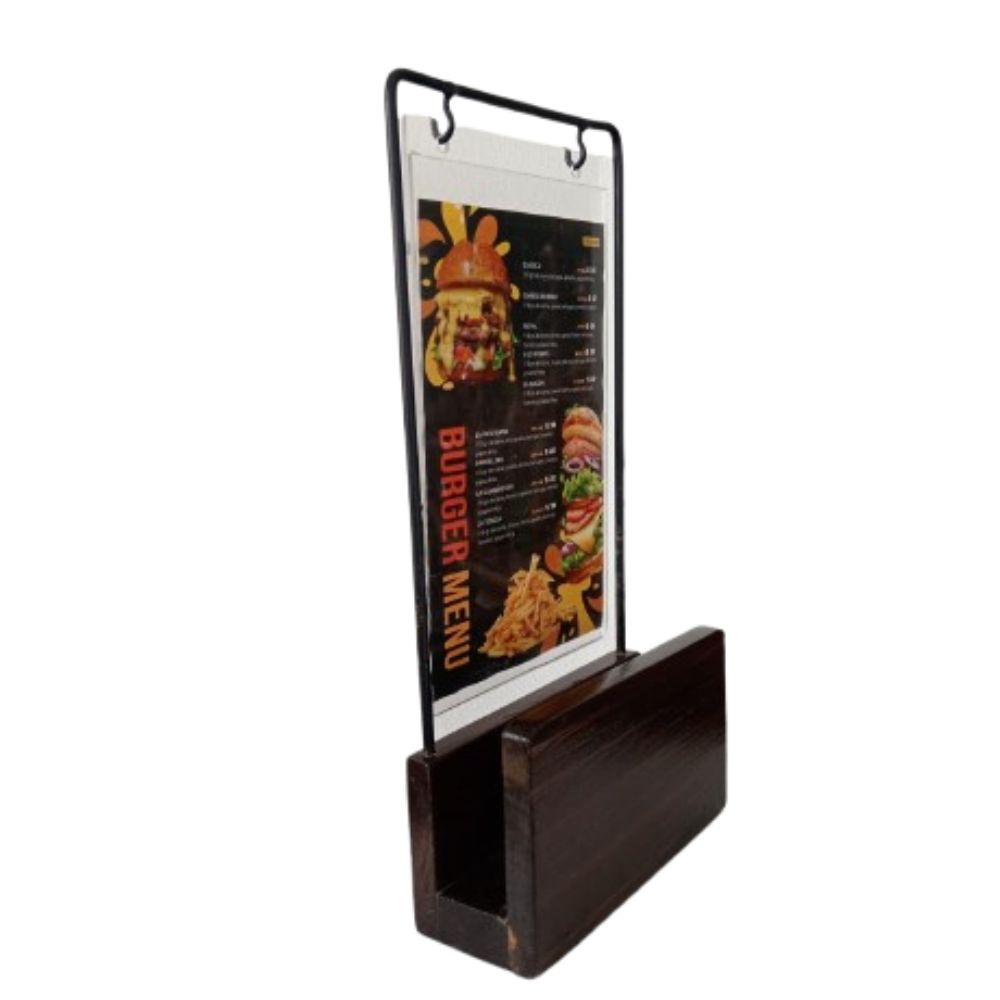 Servilletero de Madera con Acrílico para Anuncios – Porta Servilletas para Restaurante y Bar - Imagen 5