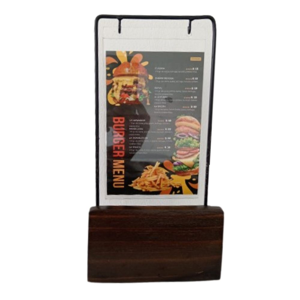Servilletero de Madera con Acrílico para Anuncios – Porta Servilletas para Restaurante y Bar - Imagen 4