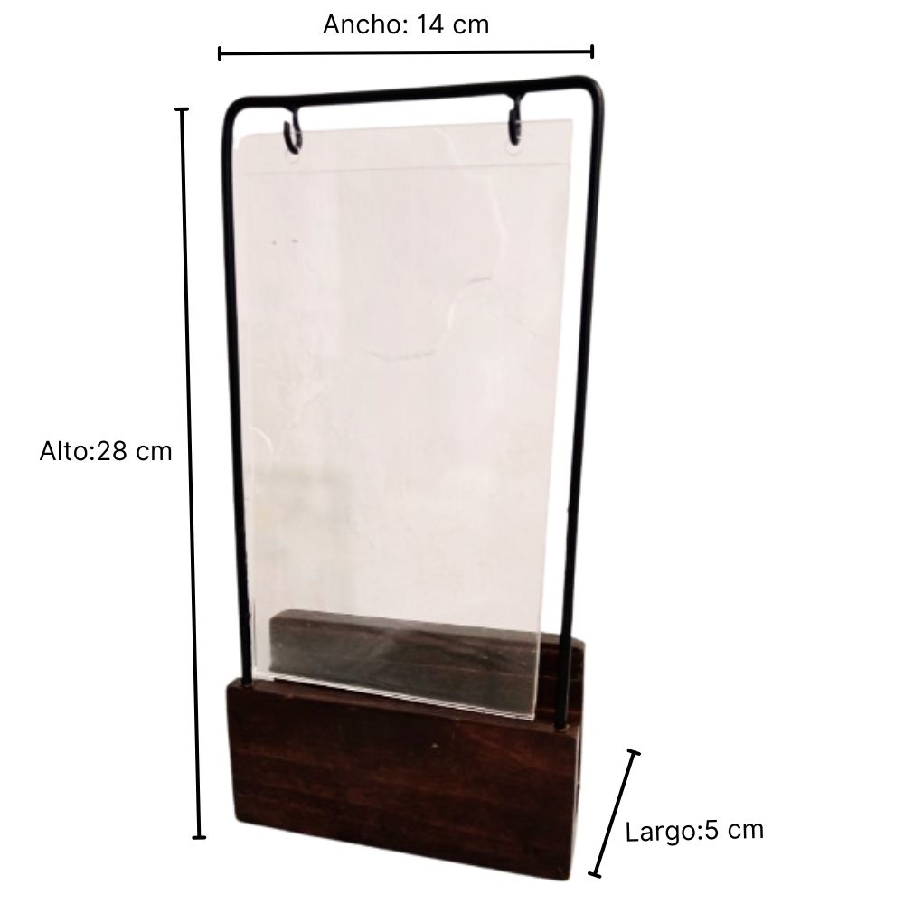 Servilletero de Madera con Acrílico para Anuncios – Porta Servilletas para Restaurante y Bar - Imagen 2