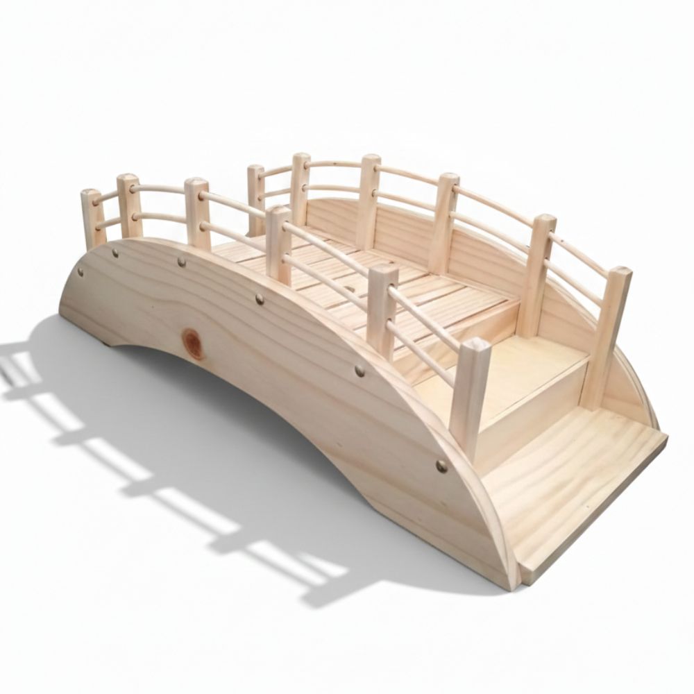 Puente de Bocaditos en Madera de Pino Acabado Natural Mate - Bandeja Fuente de bocaditos - Imagen 2