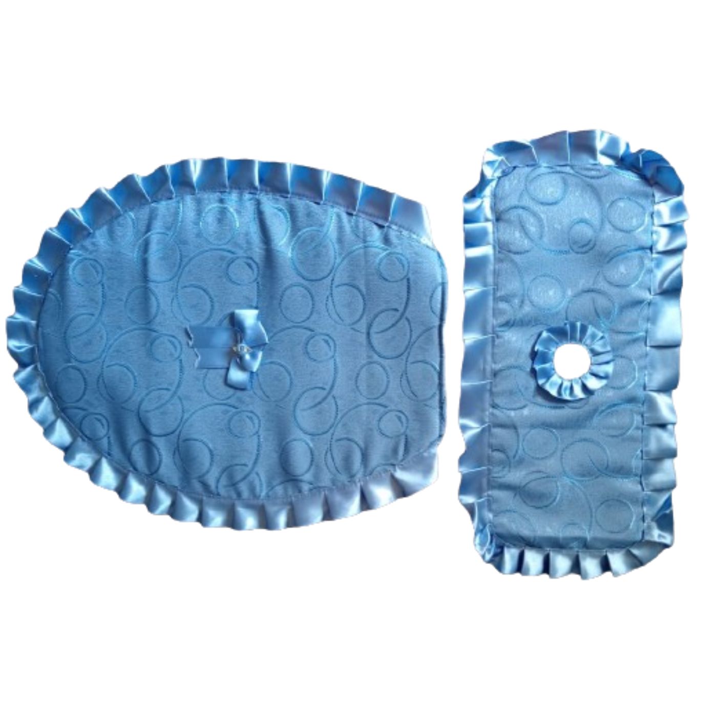 Juego de Fundas en azul para Inodoro Acolchadas Elásticas Decorativas Lavables para Baño - Imagen 3