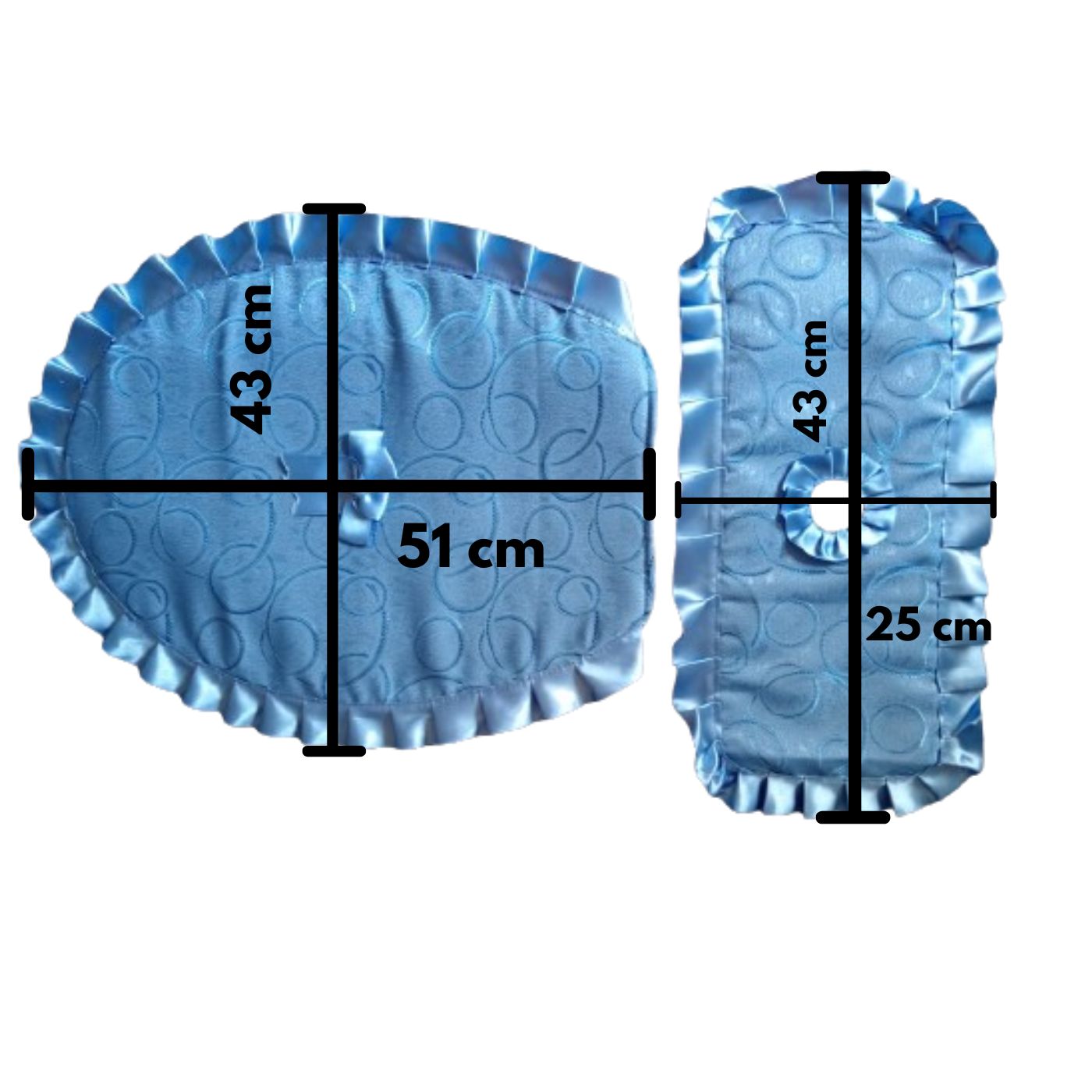 Juego de Fundas en azul para Inodoro Acolchadas Elásticas Decorativas Lavables para Baño - Imagen 2