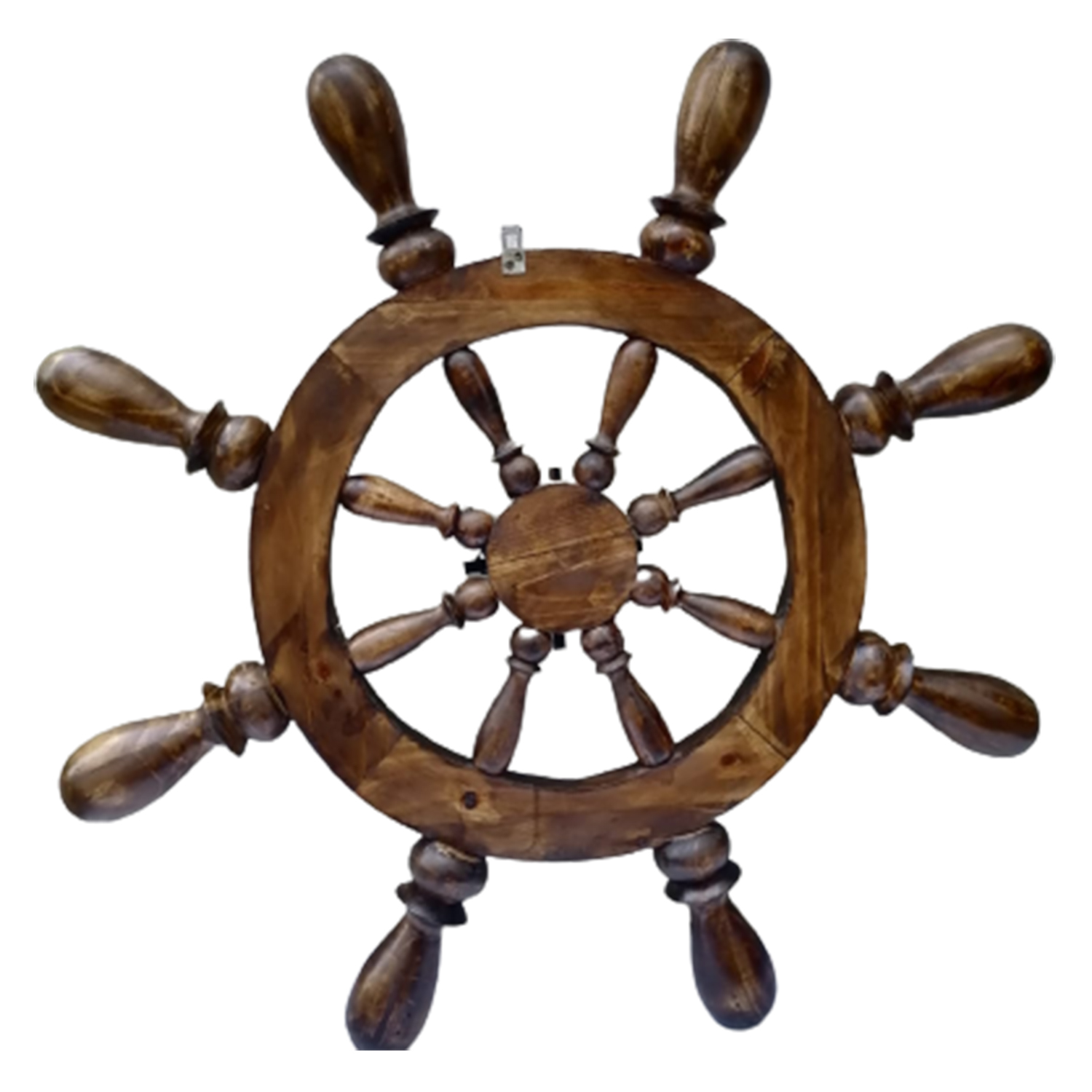 Timón De Barco Decorativo En Madera Grande 100x100cm - Imagen 2
