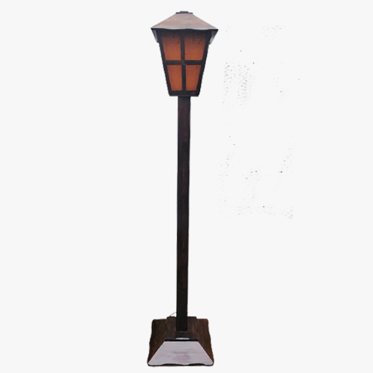 Farol de Pie para Jardín en Madera Pino Color Caoba – 190 cm