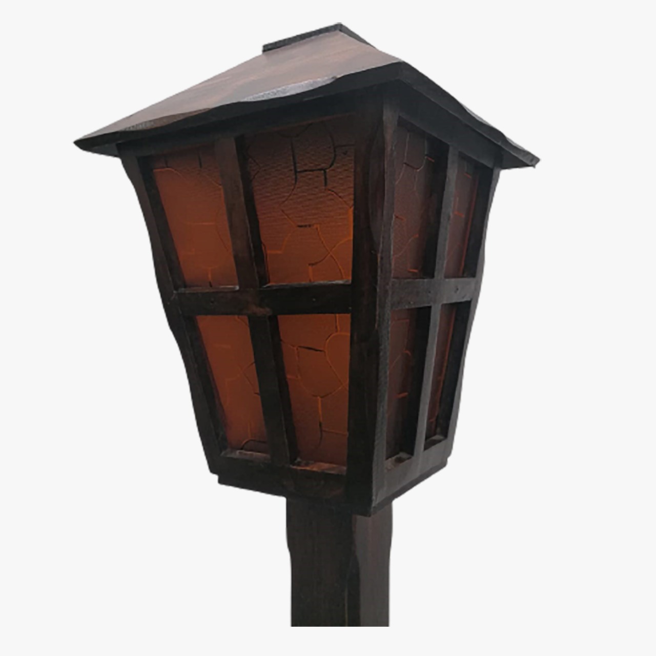 Farol de Pie para Jardín en Madera Pino Color Caoba – 190 cm - Imagen 2