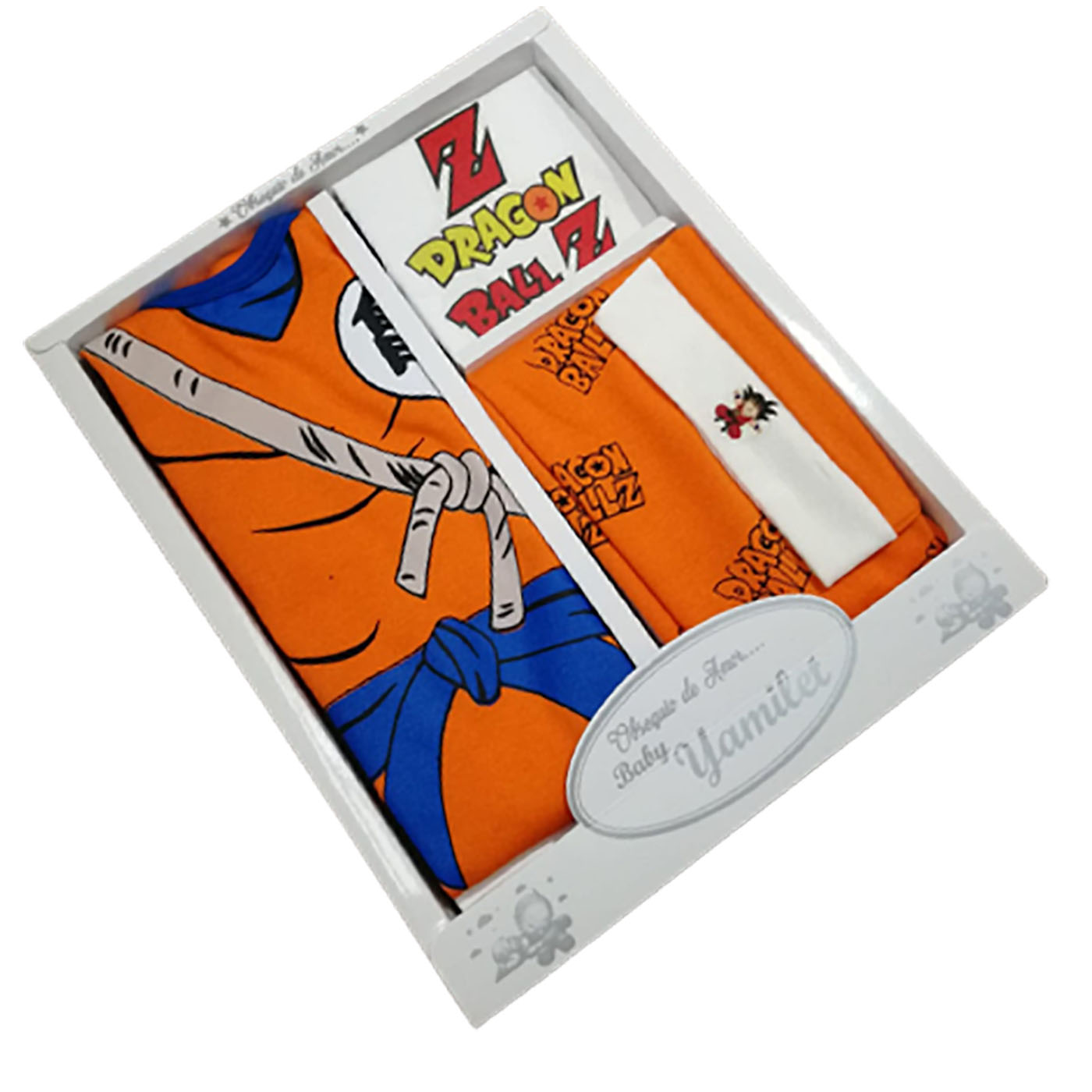 Conjunto de Ropa para Bebé Dragon Ball Recién Nacido – Body, Pantalón, Gorrito y Babero - Imagen 2