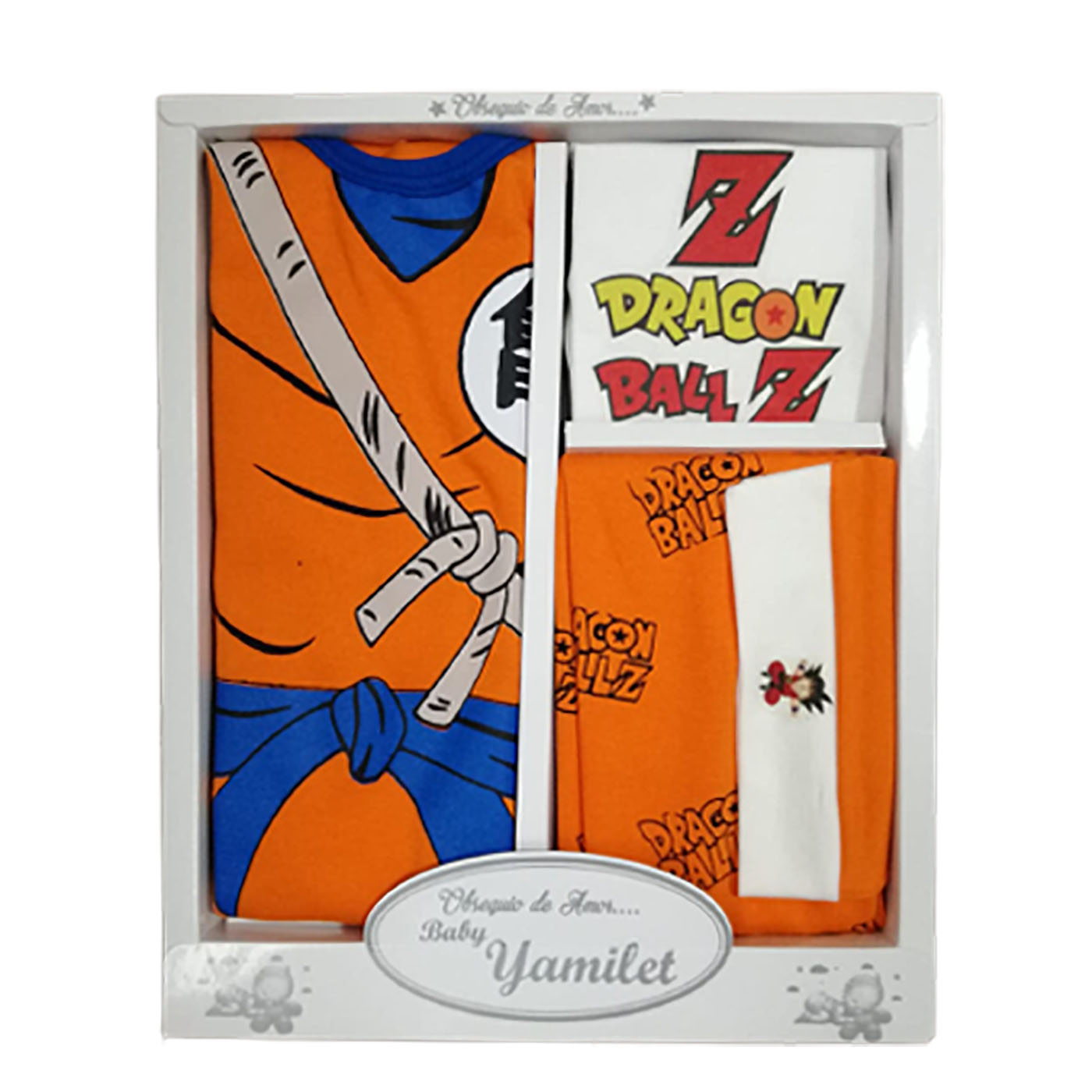Conjunto de Ropa para Bebé Dragon Ball Recién Nacido – Body, Pantalón, Gorrito y Babero - Imagen 3