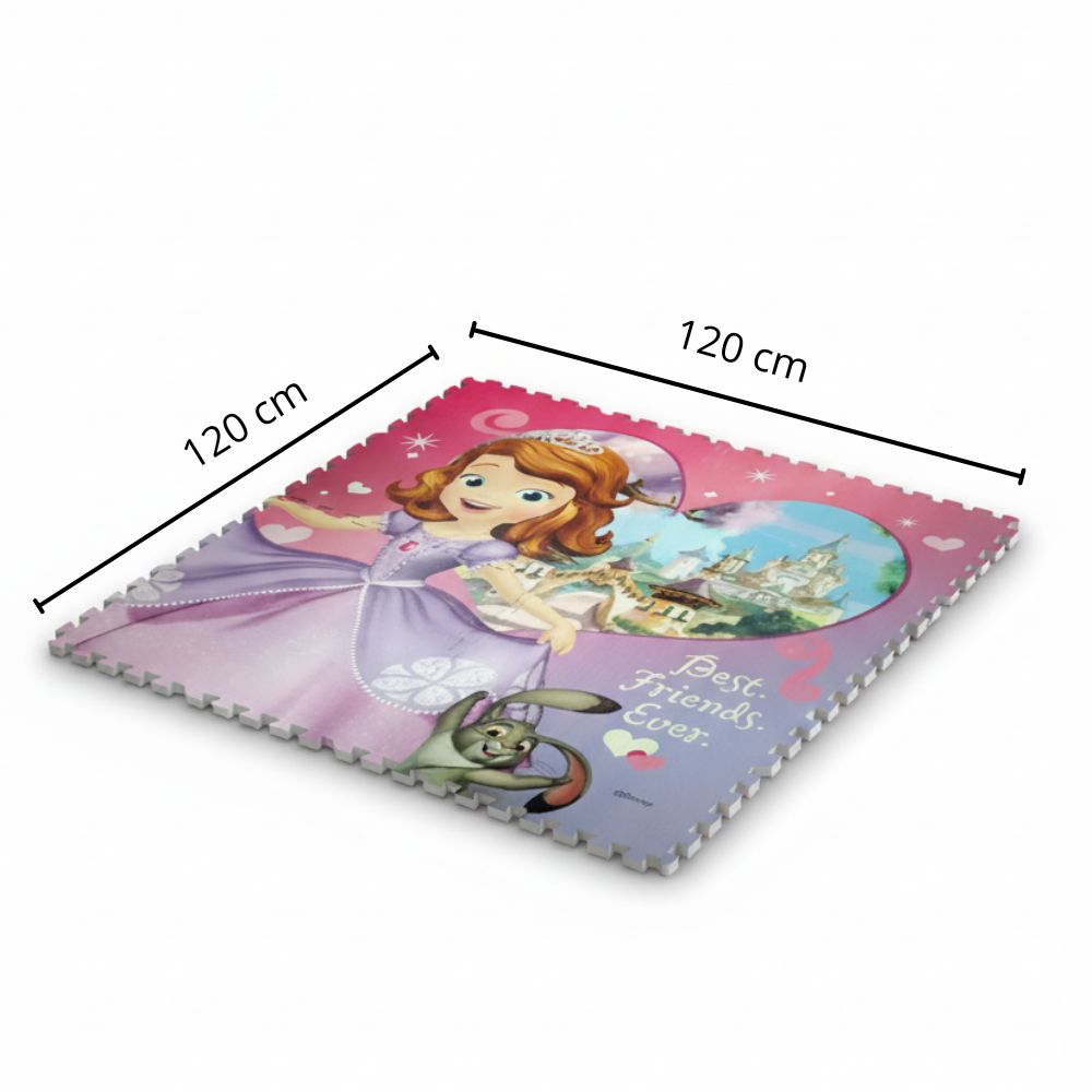 Alfombra Didáctica Princesa Sofía 120x120 cm | Antigolpes y Tipo Rompecabezas brillante - Imagen 3