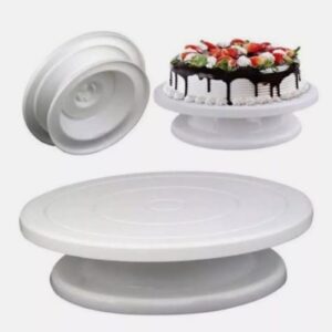 Porta torta Giratoria para decoracion de pastel en blanco