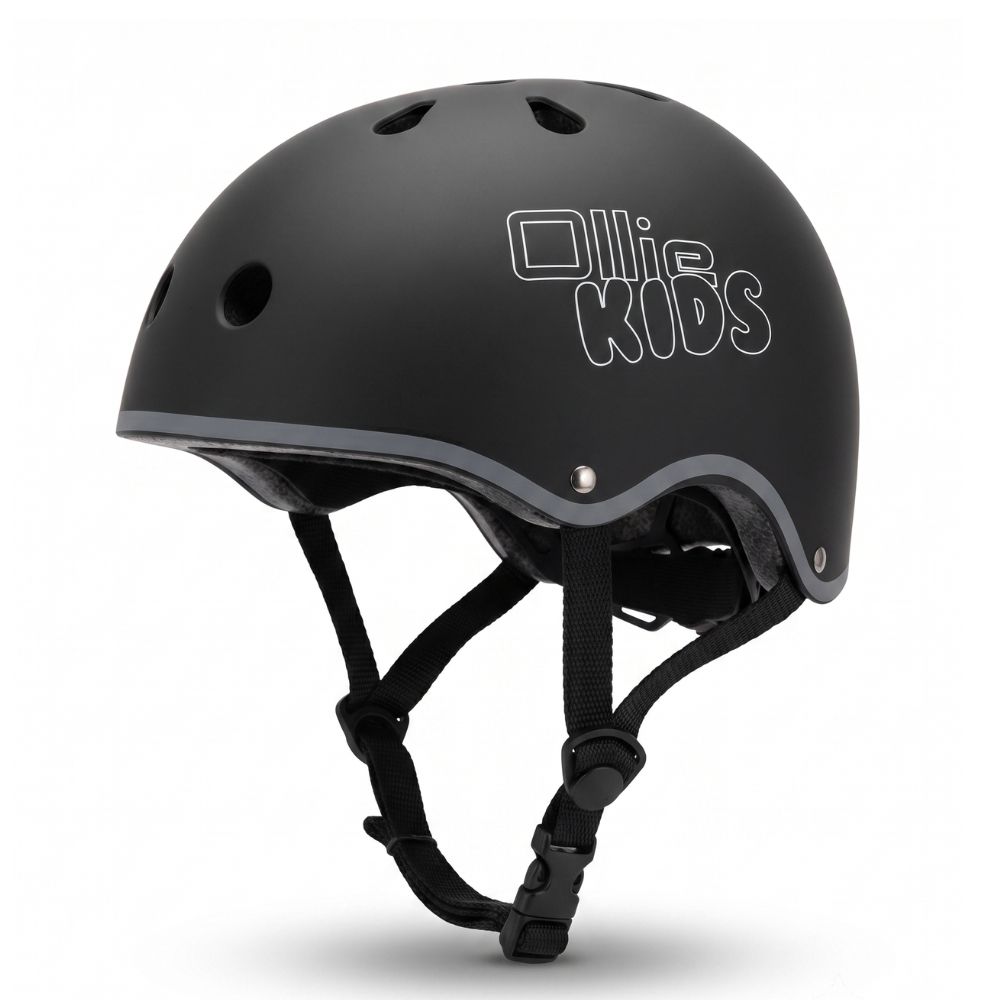 Casco para Bicicleta Ollie Kids Negro Talla XS con Luz LED Trasera – Protección para Niños