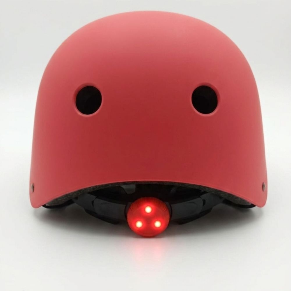 Cascos de Bicicleta Ollie Rosa Talla L con Luz Trasera y Correa Ajustable - Imagen 3