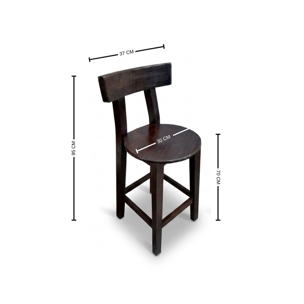 Juego de Comedor Toscana Alta – Mesa con 2 Sillas de Madera Pino Color Caoba - Imagen 4