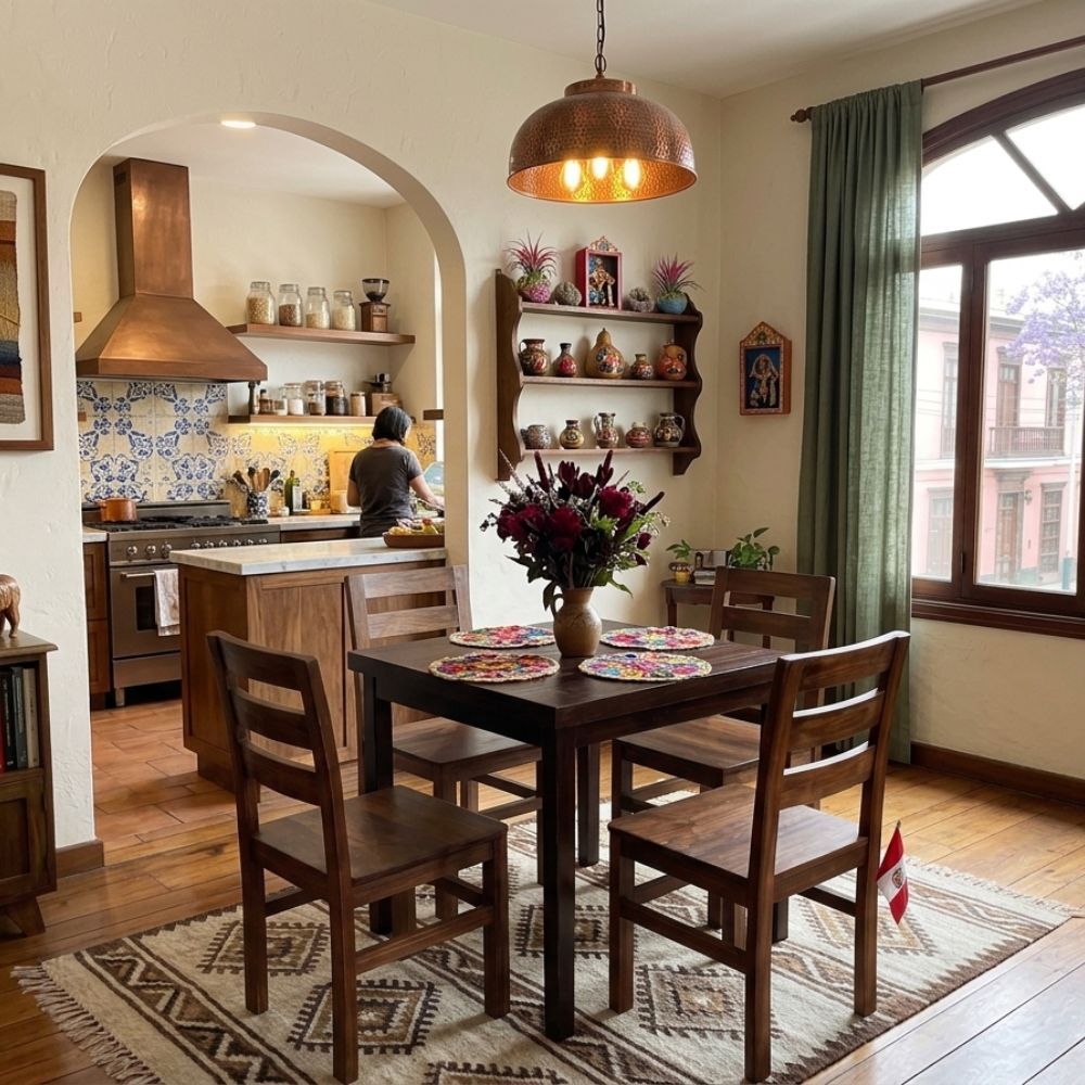 Juego Comedor Rústico Nermina 4 Sillas en Marrón | Asombroso Estilo y Comodidad para tu Hogar - Imagen 4