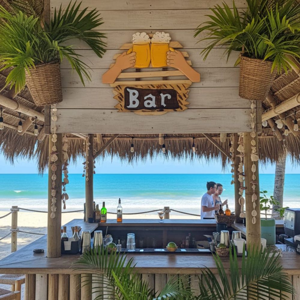 Cuadro Decorativo “Bar” Tallado en Madera de Pino – Estilo Rústico Artesanal - Imagen 3