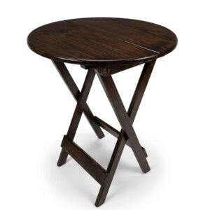 Mesa Plegable Summer en Madera Pino Redonda en Marron – Ideal Exteriores y Camping 60cm