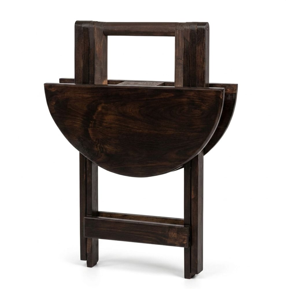 Mesa Plegable Summer en Madera Pino Redonda en Marron – Ideal Exteriores y Camping 60cm - Imagen 2