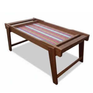 Mesa de Cama Plegable Inca de Pino | Bandeja para Desayuno y Laptop | Color Marrón
