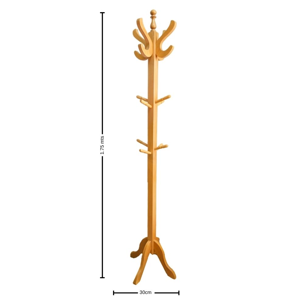 Perchero de Pie natural en madera Pino 25 – Espléndido Diseño moderno y funcional para el hogar - Imagen 2