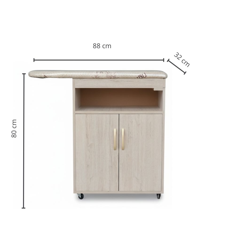 Planchador Chantiyi Arena con Ruedas y esencial Bandeja Deslizable | Totalmente Armado - 80x88x32 cm - Imagen 2