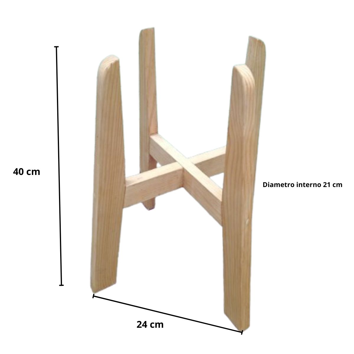 Porta Macetero de Madera Natural con 4 Bases – Soporte Decorativo Compacto para Plantas - Imagen 3
