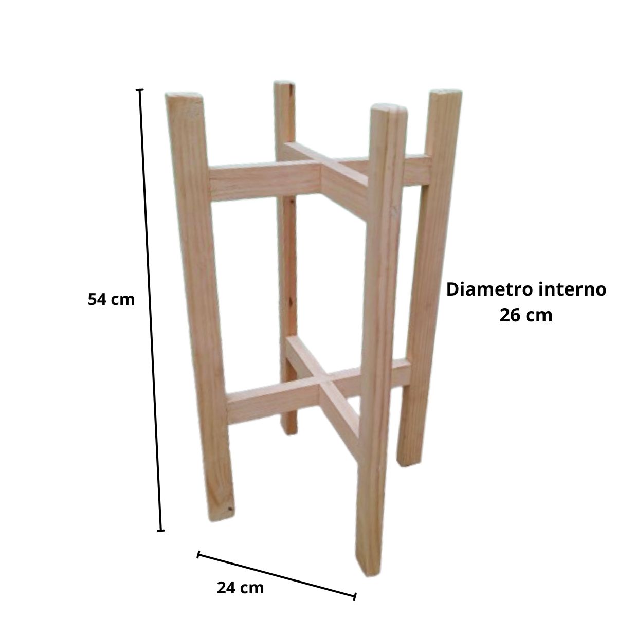 Porta Macetero de Madera Natural con 4 Bases – Soporte Decorativo Compacto para Plantas - Imagen 2