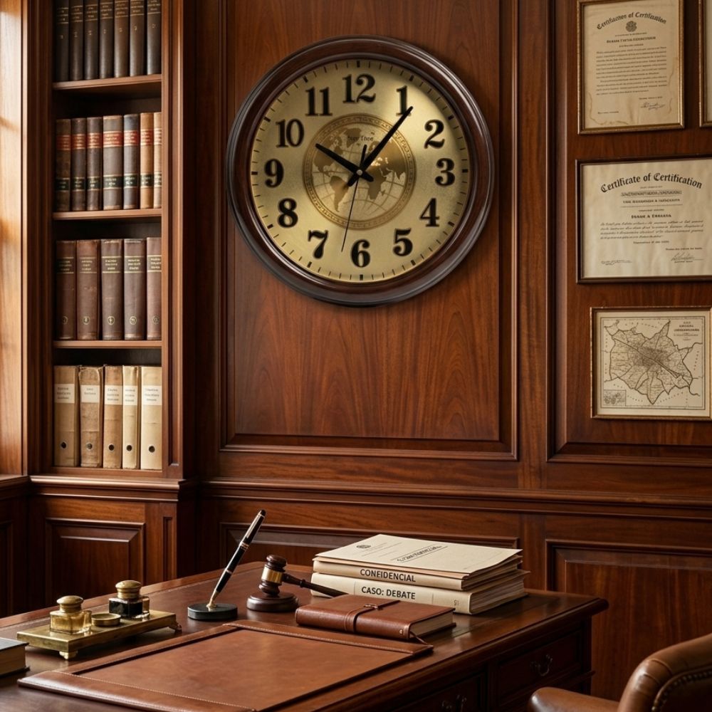 Reloj de Pared Lana Prado – 40 cm, Redondo, Marco Imitación Madera, Estilo Clásico y Elegante - Imagen 2