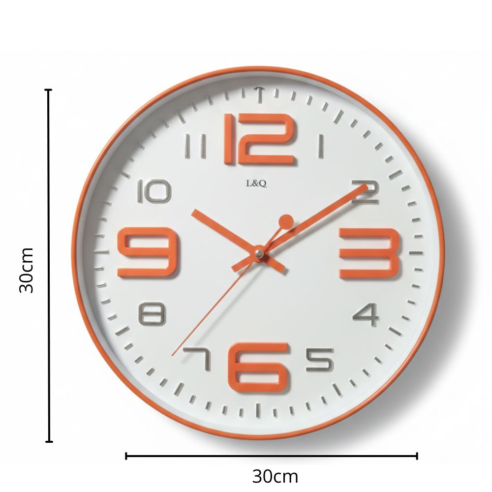 Reloj de Pared Naranja Circular de 30 cm | Decoración Moderna para Hogar u Oficina - Imagen 4