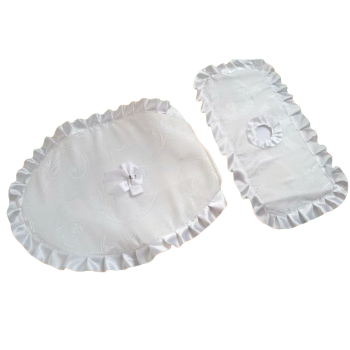 Juego de Fundas blancas para Inodoro Acolchadas Elásticas Decorativas Lavables para Baño