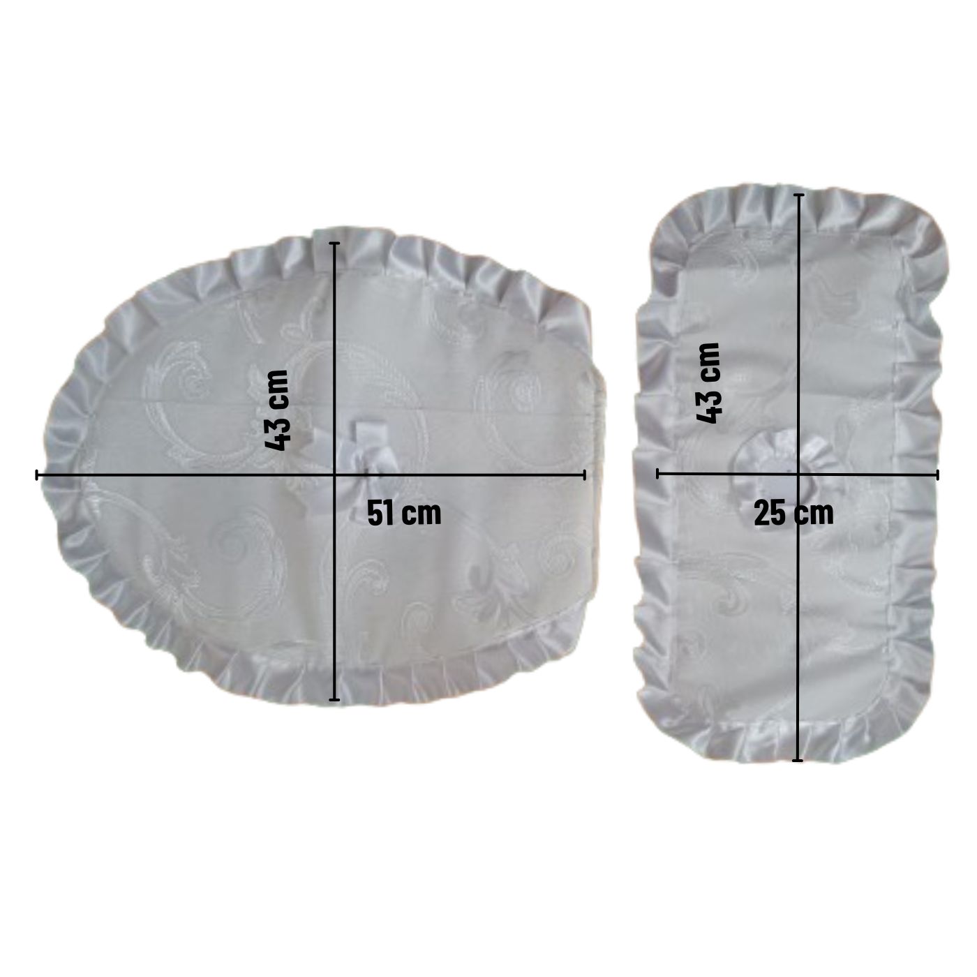 Juego de Fundas blancas para Inodoro Acolchadas Elásticas Decorativas Lavables para Baño - Imagen 3