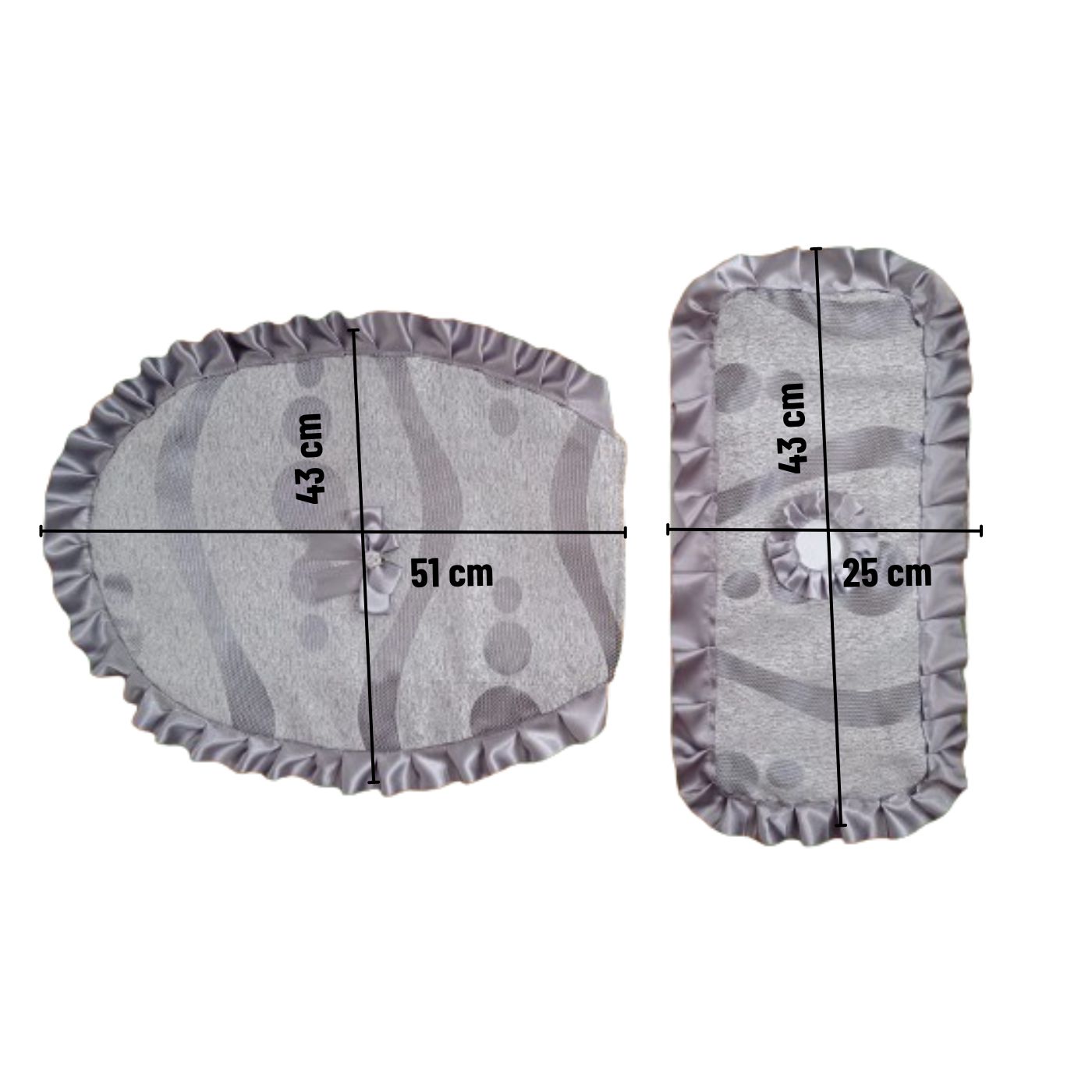 Juego de Fundas Gris para Inodoro Acolchadas Elásticas Decorativas Lavables para Baño - Imagen 2