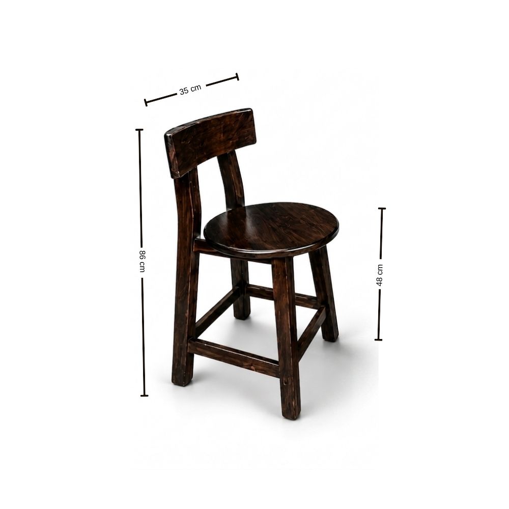 Juego Comedor Hollywood Resto Bar en Madera Caoba – Mesa con 2 Sillas - Imagen 4