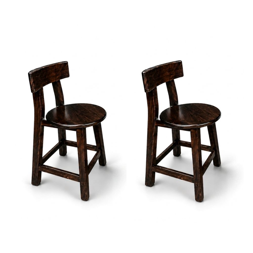 Juego Comedor Hollywood Resto Bar en Madera Caoba – Mesa con 2 Sillas - Imagen 2